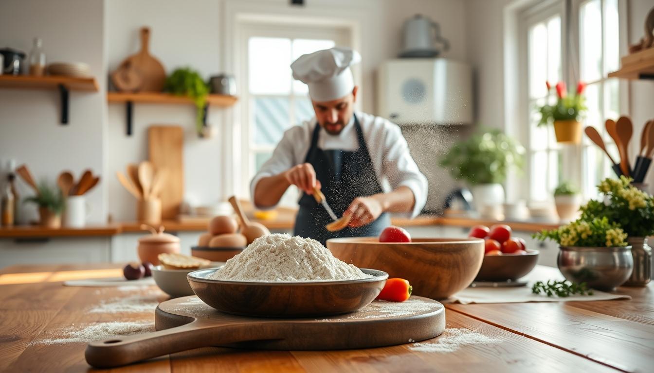 Fresh seasonal ingredients arranged for home cooking