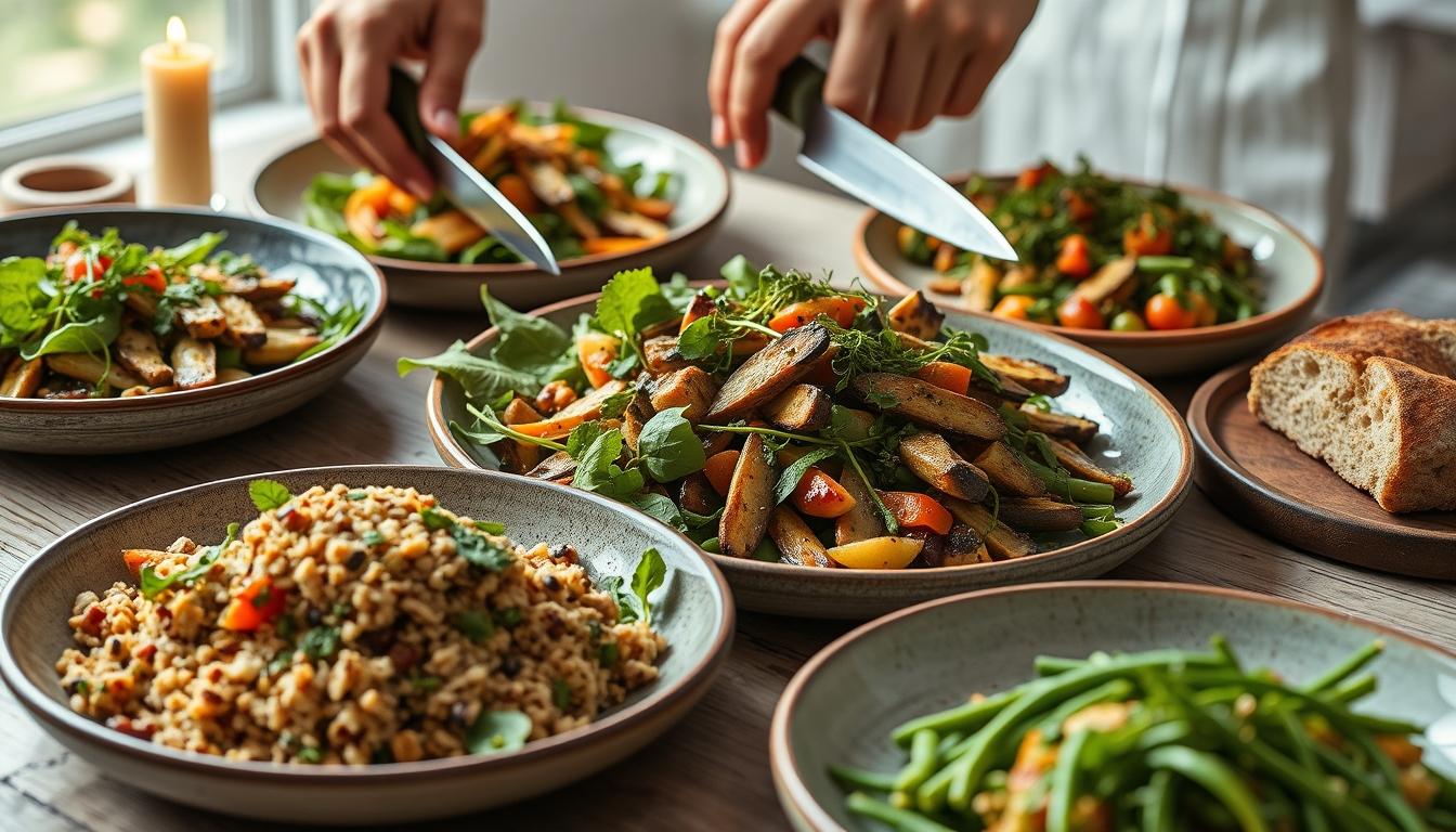 Measured baking ingredients prepared on a counter