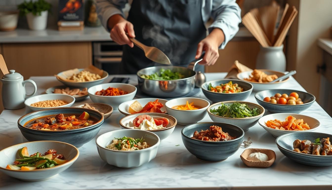 Ingredients prepared for a simple home dinner